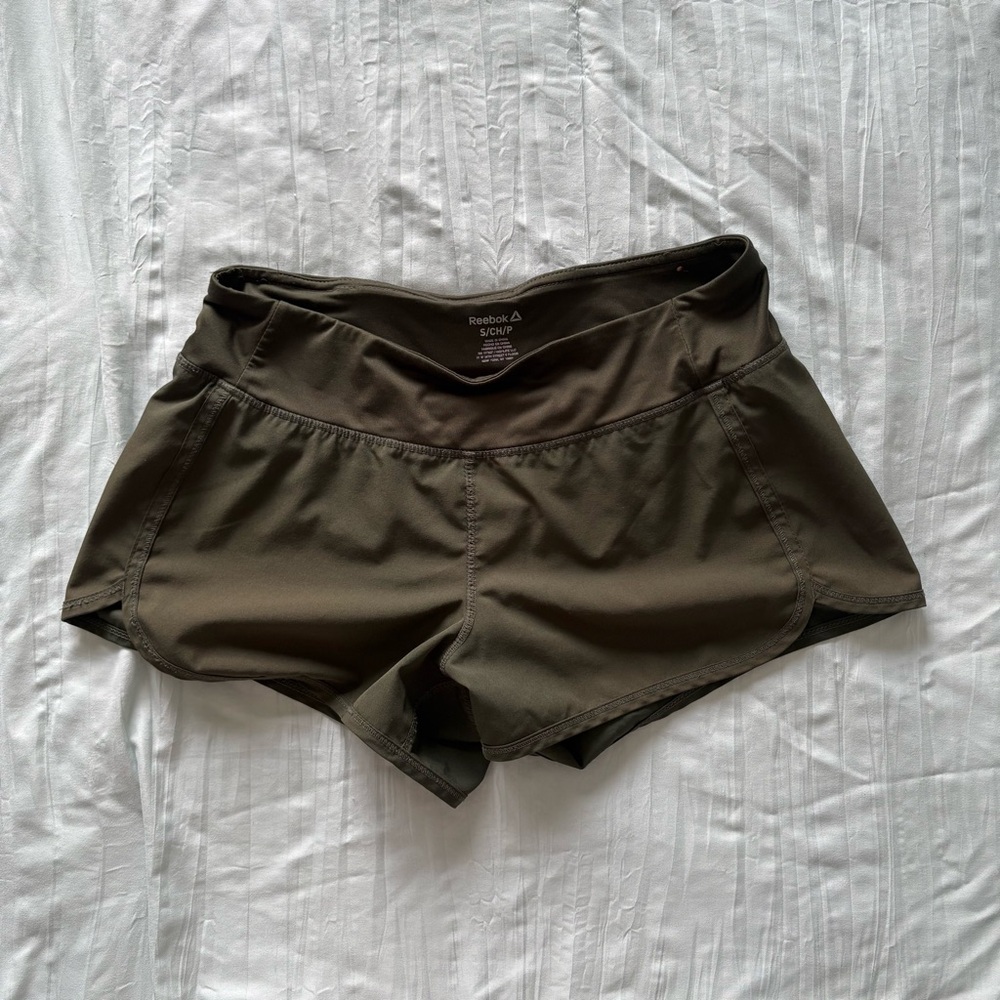 Reebok Women's Dark Olive Athletic Shorts